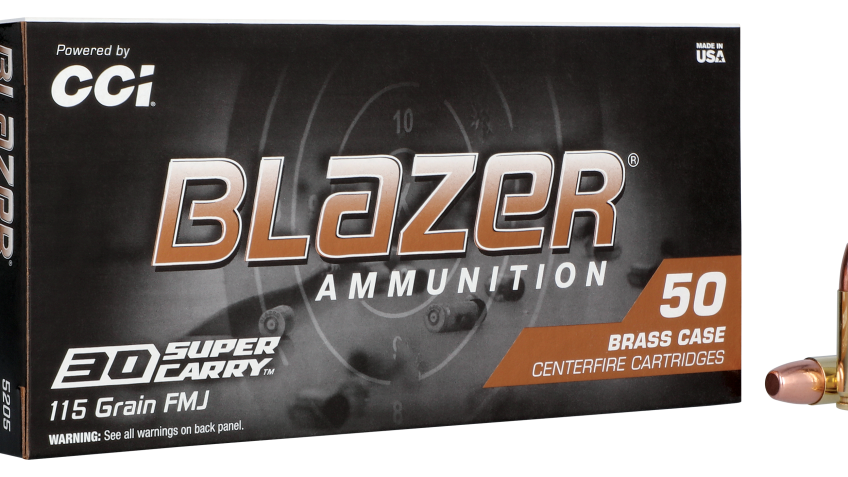 CCI Blazer Brass .30 Super Carry 115 Grain FMJ Handgun Ammo