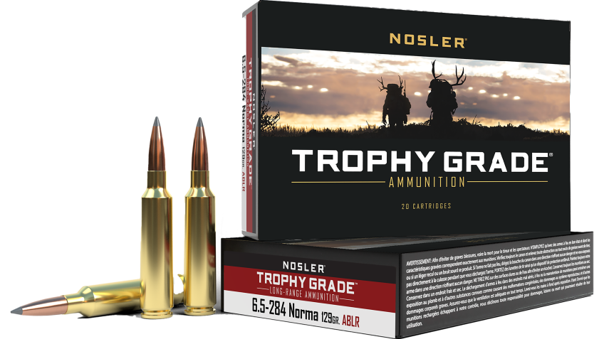 Nosler Trophy Grade 6.5x284mm Norma 129 Grain Centerfire Rifle Ammo