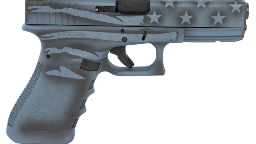 Glock G17 Gen3 9mm Pistol with Coyote Blue Titanium Flag Cerakote Finish