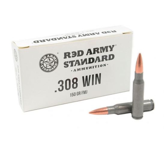 Red Army Lead Core Rifle Ammunition .308 Win 150gr FMJ 500/ct (20/ct Boxes)