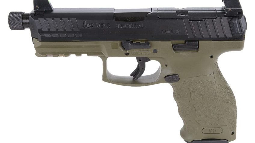 HK VP9-B Tactical 9mm 4.7″ Bbl Push-Button Mag Release Optics Ready Green Pistol w/(3) 17rd Mags & Night Sights 81000788