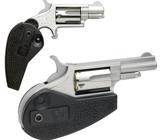 North American Arms MSCHG Mini-Revolver 22 LR,22 Mag 5rd 1.13" Overall Stainless Steel with Black Synthetic Holster Grip