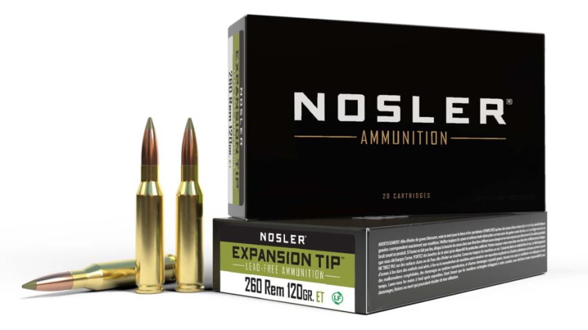 Nosler .260 Remington 120 Grain E-Tip Brass Cased Centerfire Rifle Ammo, 20 Rounds, 40672