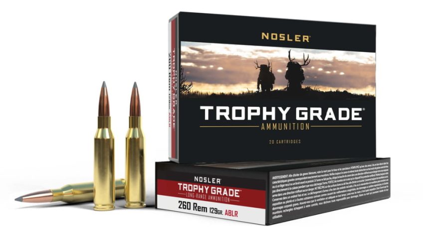 Nosler .260 Remington, Long Range AccuBond , 129 grain, Brass Cased, 20 Rounds, 61022
