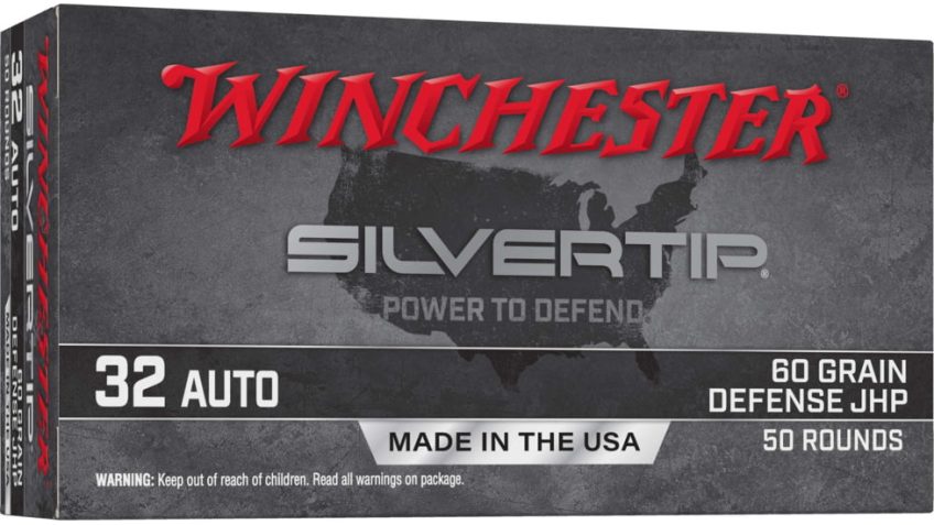 Winchester Super-X .32 Auto 60 Grain Jacketed Hollow Point Centerfire Pistol Ammunition, 50 Rounds, W32AST