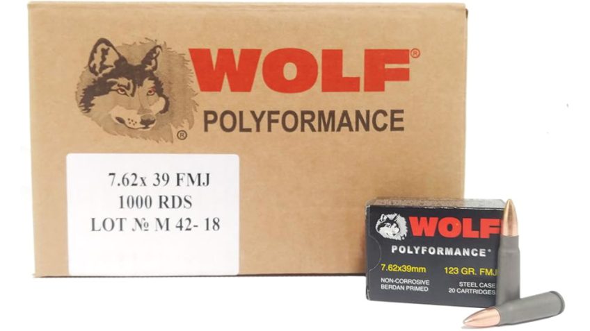 Wolf Ammo WPA Polyformance Rifle Ammo 7.62x39mm 123 gr FMJ 2936 fps 1000/ct, 762BFMJ CASE