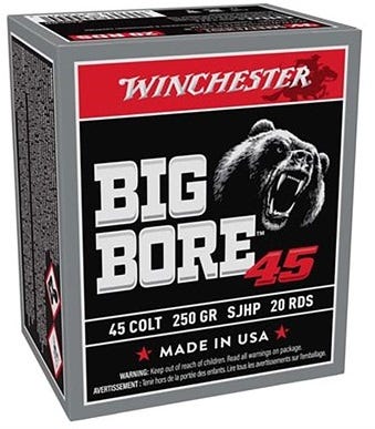 Winchester Big Bore Brass .45 Colt 250-Grain 20-Rounds JSP