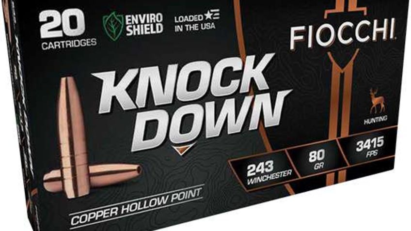 Fiocchi 243CHA Knock Down Enviro Shield 243 Win 80 Gr Hollow Point HP 20 Per B