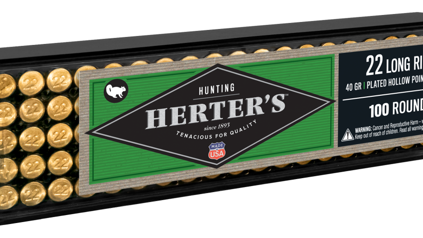 Herter’s Hunting .22 Long Rifle 40 Grain Copper Plated HP Rimfire Ammo
