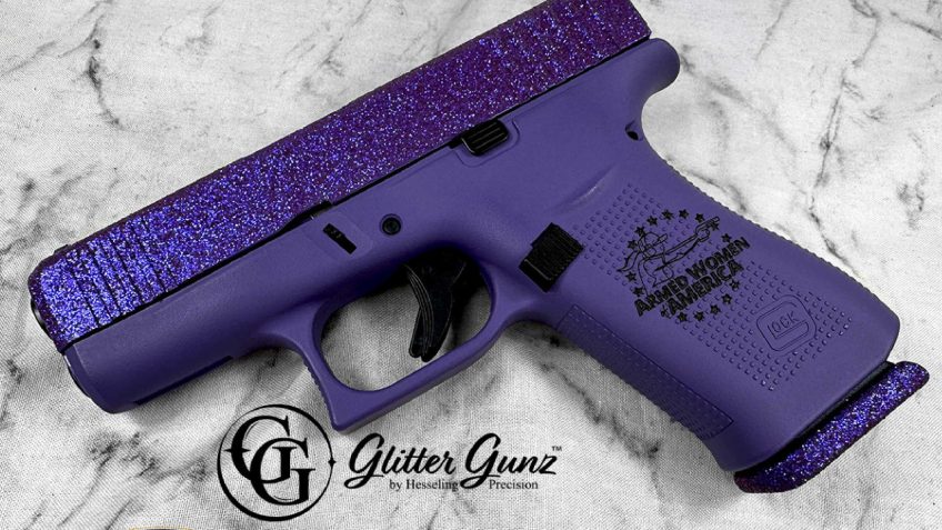 Glock 43X AWA Purple Glitter 9mm 3.4″ Barrel 10-Rounds