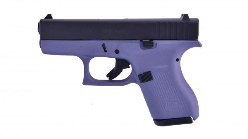 Glock 42 380 Auto (ACP) 3.25in Black/Crushed Orchid Cerakote Pistol – 6+1 Rounds