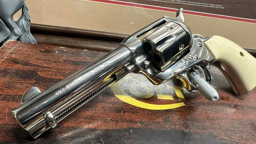Colt Single Action Army Peacemaker 357 Magnum 4.75in Nickel Revolver – 6 Rounds