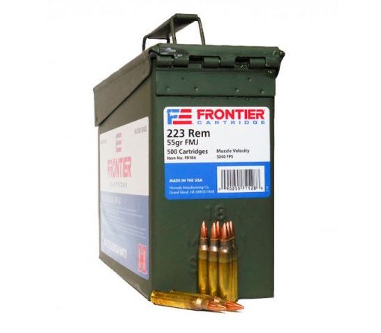 Hornady Frontier Fmj 223Rem 55Gr Military Ammo Can OF 500 FR104
