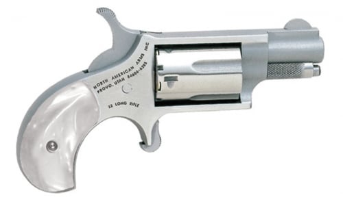 North American Arms North American Arms Mini-Revolver, .22 Lr, 1.13" Barrel, Stainless, White Pearlite Grip, 5-Rd, Ivs Exclusive NAA22LRGPW