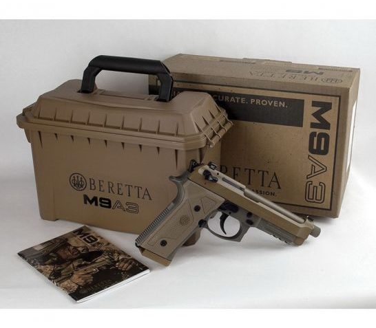 Beretta Usa Js92m9a3nt M9a3 *Ny/Nj Compliant 9Mm Luger 5.10" 10+1 Flat Dark Earth Frame Black Steel Slide