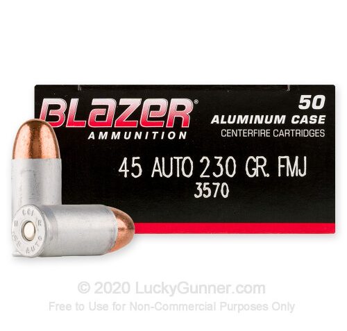 CCi Blazer Aluminum Handgun Ammunition .45 ACP 230 GR FMJ 845 fps 1000/box 3570BK