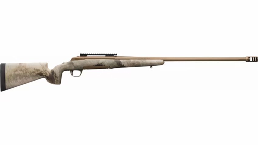 Browning 035566227 X-Bolt Hells Canyon Speed Mcmillan 7Mm Rem Mag 3+1 26" Fluted, Burnt Bronze Cerakote Barrel/Rec, Ovix Camo Mcmillan Game Scout Stock, Recoil Hawg Muzzle Brake