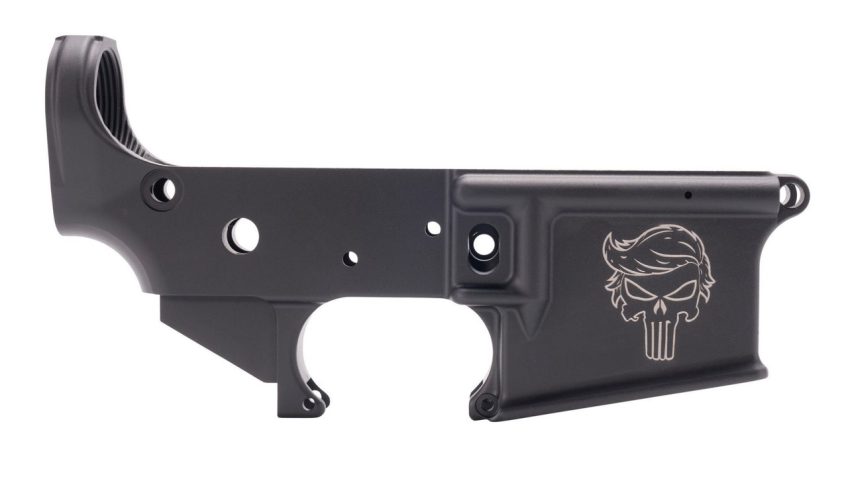 Anderson Am-15 Forged Stripped Ar15 Lower Receiver – Black  Trump Punisher Logo  Retail Packaging D2-K067-A025