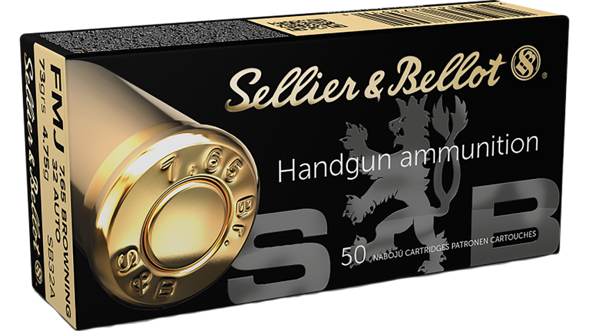 Sellier & Bellot .32 ACP 73 Grain FMJ Handgun Ammo