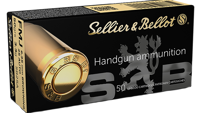 Sellier & Bellot .25 ACP 50 Grain FMJ Handgun Ammo