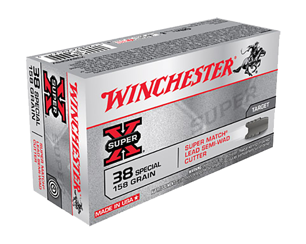 Winchester Super-X Target Lead Semi-Wadcutter .38 Special 158 Grain Handgun Ammo
