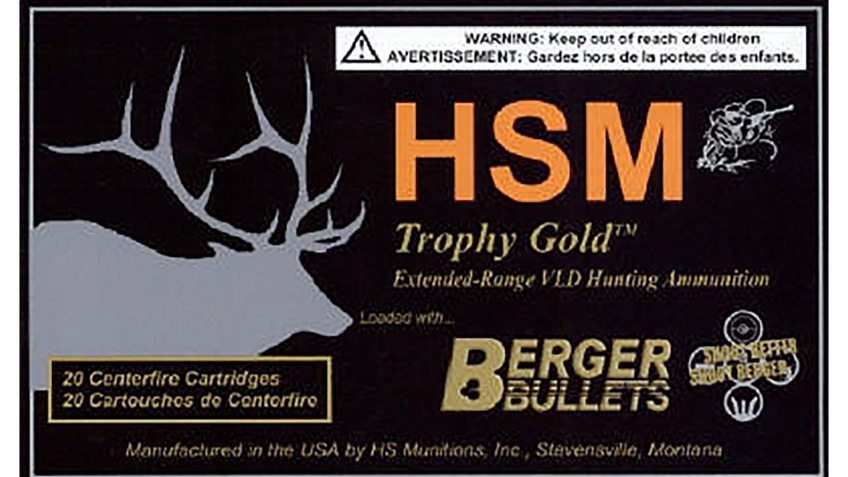 HSM Trophy Gold 6.5x284mm Norma 168 Grain Boat Tail Hollow Point Centerfire Rifle Ammo