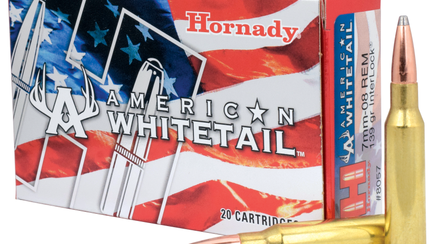 Hornady American Whitetail 7mm-08 Remington 139 Grain Centerfire Rifle Ammo