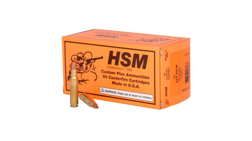 Hsm Ammunition 222 Rem 50Gr Hornady V-Max 20Rd 25Bx/Cs 222-8-N-20