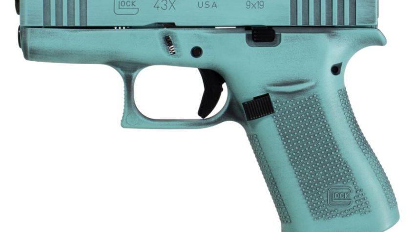 Glock 43X Battleworn Tiffany Blue 9mm 3.4″ Barrel 10-Rounds
