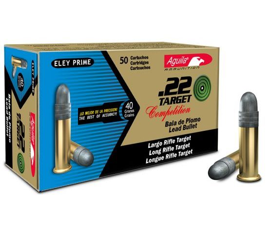 Aguila 1B222500 Target Competition 22 LR 40 gr Lead Solid Point 50 Bx/20 Cs