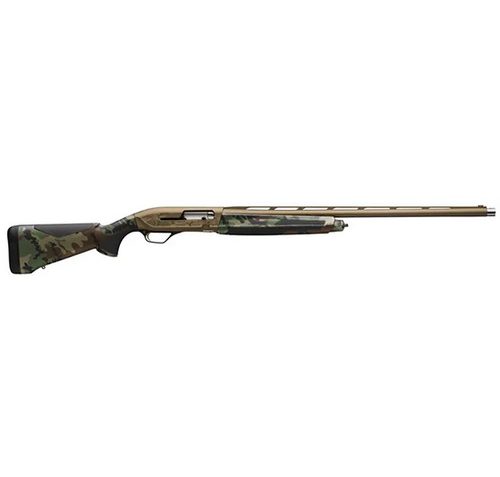 Browning Maxus II Wicked Wing 12 Gauge 3.5" 28", 4+1, Burnt Bronze Barrel/Rec, Woodland Camo Furniture with Rubber Overmolded Grip Panels, Fiber Optic Sight 011764204