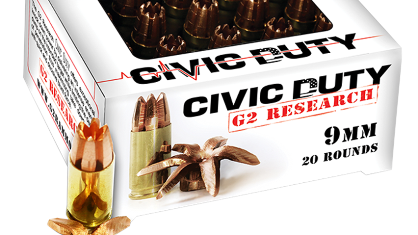 G2 Research Civic Duty Handgun Ammo – 9mm Luger – 100 Grain – 20 Rounds