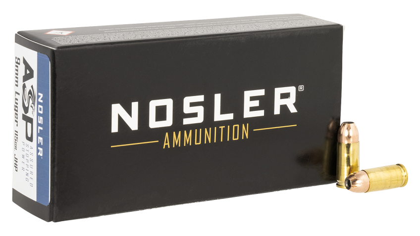 Nosler Match Grade JHP 9mm Luger 115 Grain Handgun Ammo