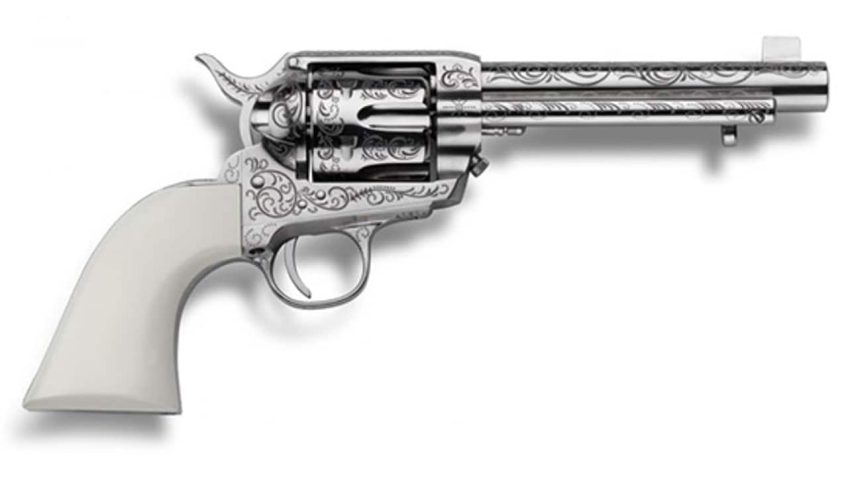 Cimarron Bat Masterson .45 Long Colt 5.5" 6rd Engraved Nickel