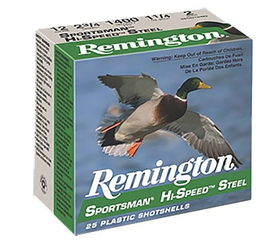 Remington Sportsman Hi-Speed Steel 10 GA, 3-1/2in. 3-1/2oz. #2 Shot – 25 Rounds [MPN: 26607]
