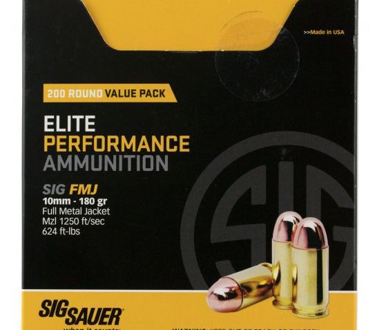Sig Sauer Elite Ball, Sig E10mb1-200    10mm    180 Fmj Elite *vp* 200/box