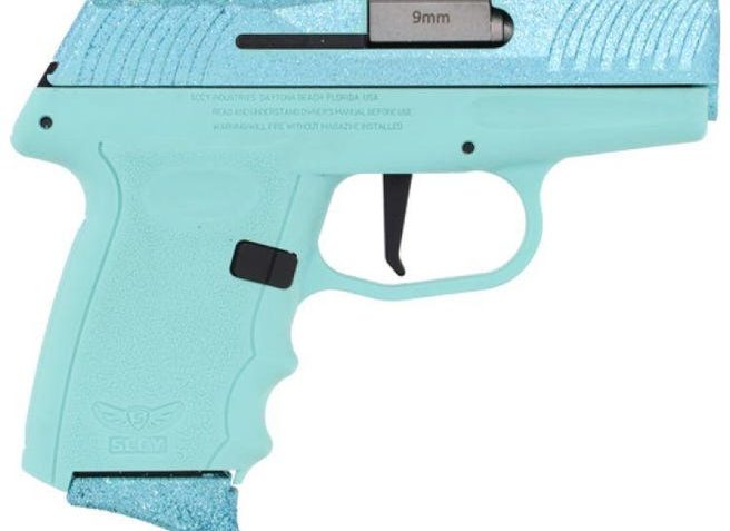 Sccy Dvg1-glitter Pistol 9mm 3.1" 10rd Crystal Blue Slide