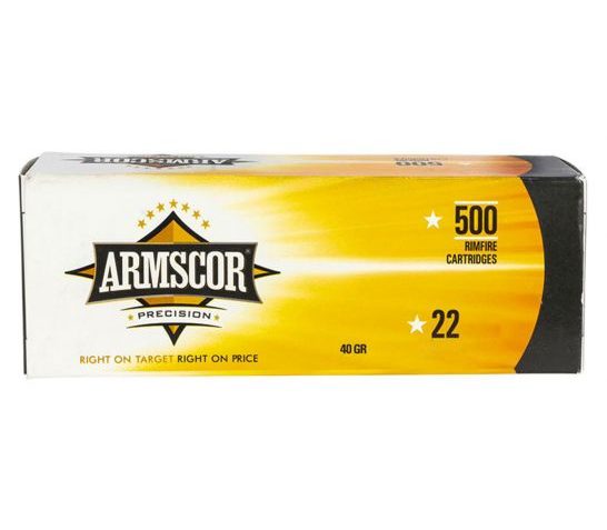 Armscor 22 LR, 40 grain, High Velocity Solid Point 500/box