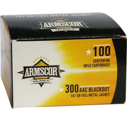 ARMSCOR AMMO .300 AAC BLACKOUT 147G FMJ 100/box VALUE PACK