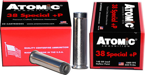 Atomic Ammo .38 Special +p – 148gr. Wc Up-side-down 20-pack