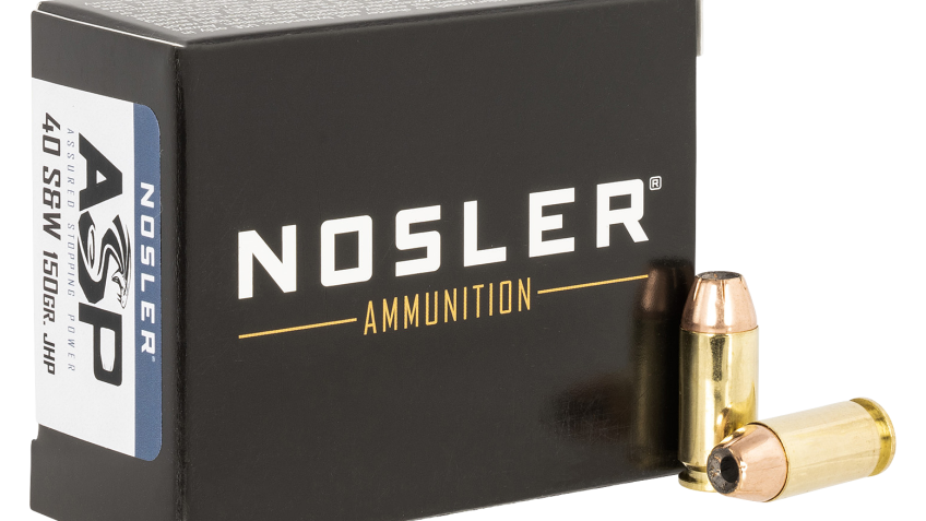 Nosler Match Grade JHP .40 S&W 150 Grain 1110 Velocity Handgun Ammo