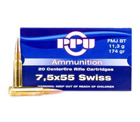 Ppu Ammo 7.5×55 Swiss – 174gr. Fmj 20-pack