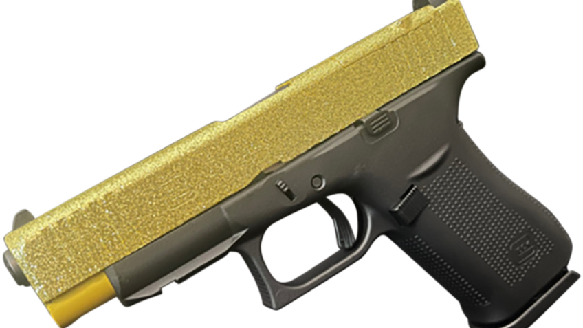 Glock G43X MOS Slim Sub-Compact 9mm Glamour Glock Gold Glitter Cerakote Pistol
