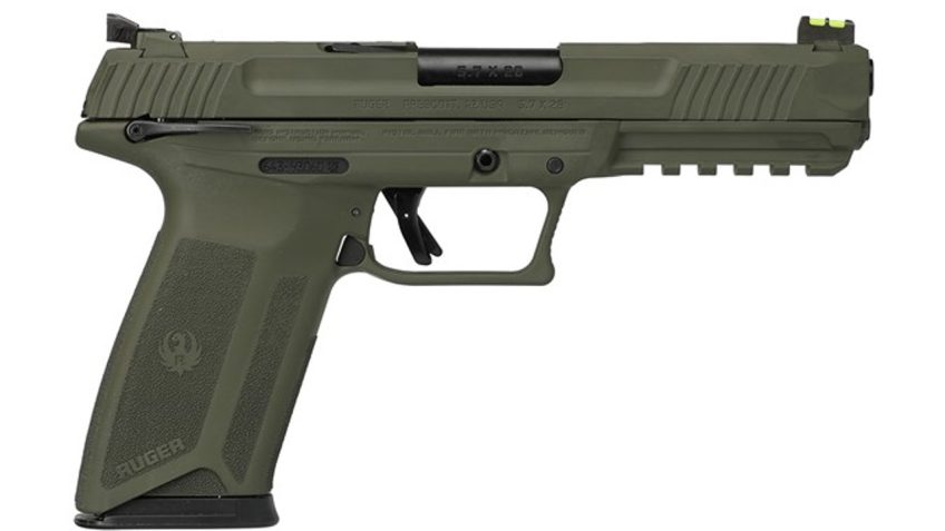 Ruger Ruger-57 Pistol OD Green 5.7 X 28 4.94″ Barrel 20-Rounds 2 Mags