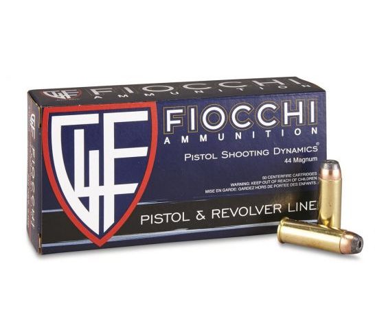 Fiocchi Defense Dynamics .44 Magnum 240 Grain JSP Brass Cased pistol Ammo, 50 Rounds, 44A500