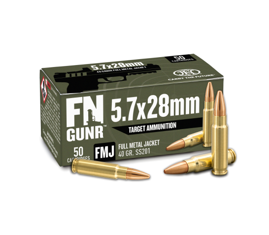 FN America 5.7x28mm 40 Grain Full Metal Jacketed Rifle Ammunition, 50 Rounds, 10700032