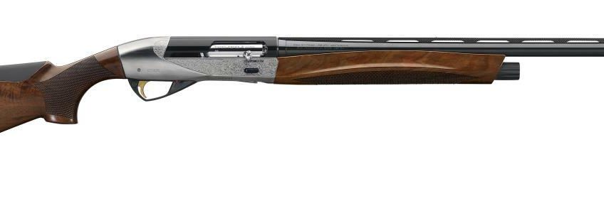 Benelli Ethos 12 Gauge 28″/3″ AA Satin Walnut Engraved Nickel Plated Semi-Automatic Shotgun
