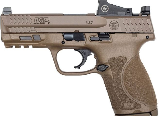 Smith & Wesson 13382 MP9 M2.0 Compact 9mm FDE Pistol with Crimson Trace Red Dot Reflex Sight