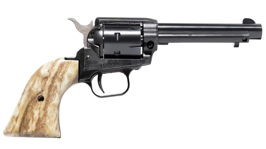 Heritage RR22B4STAG1 Rough Rider 22LR Revolver with 4-3/4 ” Blued Barrel and Stag Grips