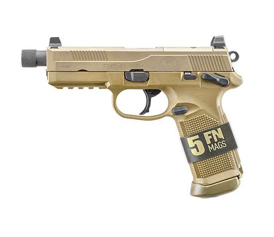 FN America FNX-45 Tactical Handgun With 5 Magazines 45 ACP – 5.3″ – Flat Dark Earth – 10rd